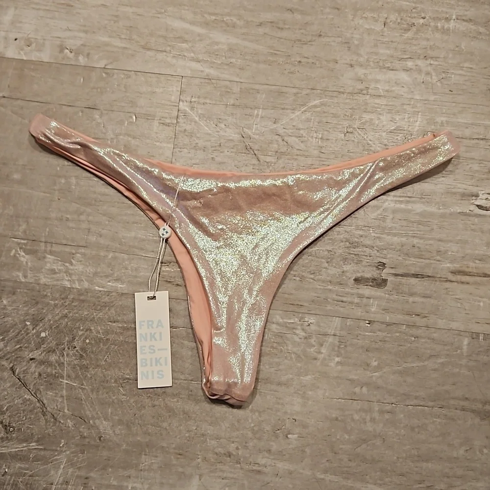💕FRANKIES BIKINIS💕 Boots Iridescent Skimpy Bikini Bottom ~ Gilded Angel XL NWT